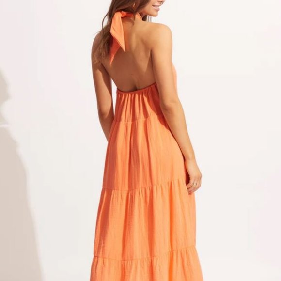 NWT Seafolly Cantaloupe Halter Neck Dress SIZE S M L XL - Picture 3 of 6